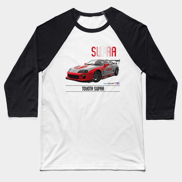 Supra Time Attack Kunos Baseball T-Shirt by PjesusArt